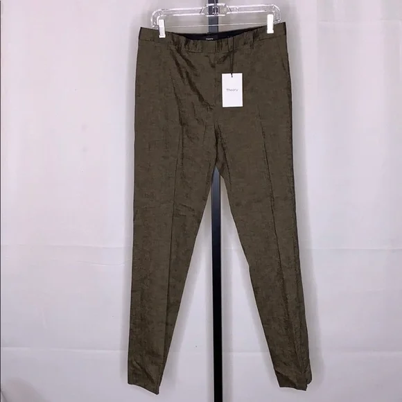 NWT Theory Tailored Trouser textured linen size-8 - Picture 1 of 4